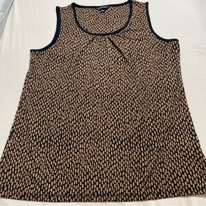 Lands' End Black‎ and Tan Patterned Tank Top